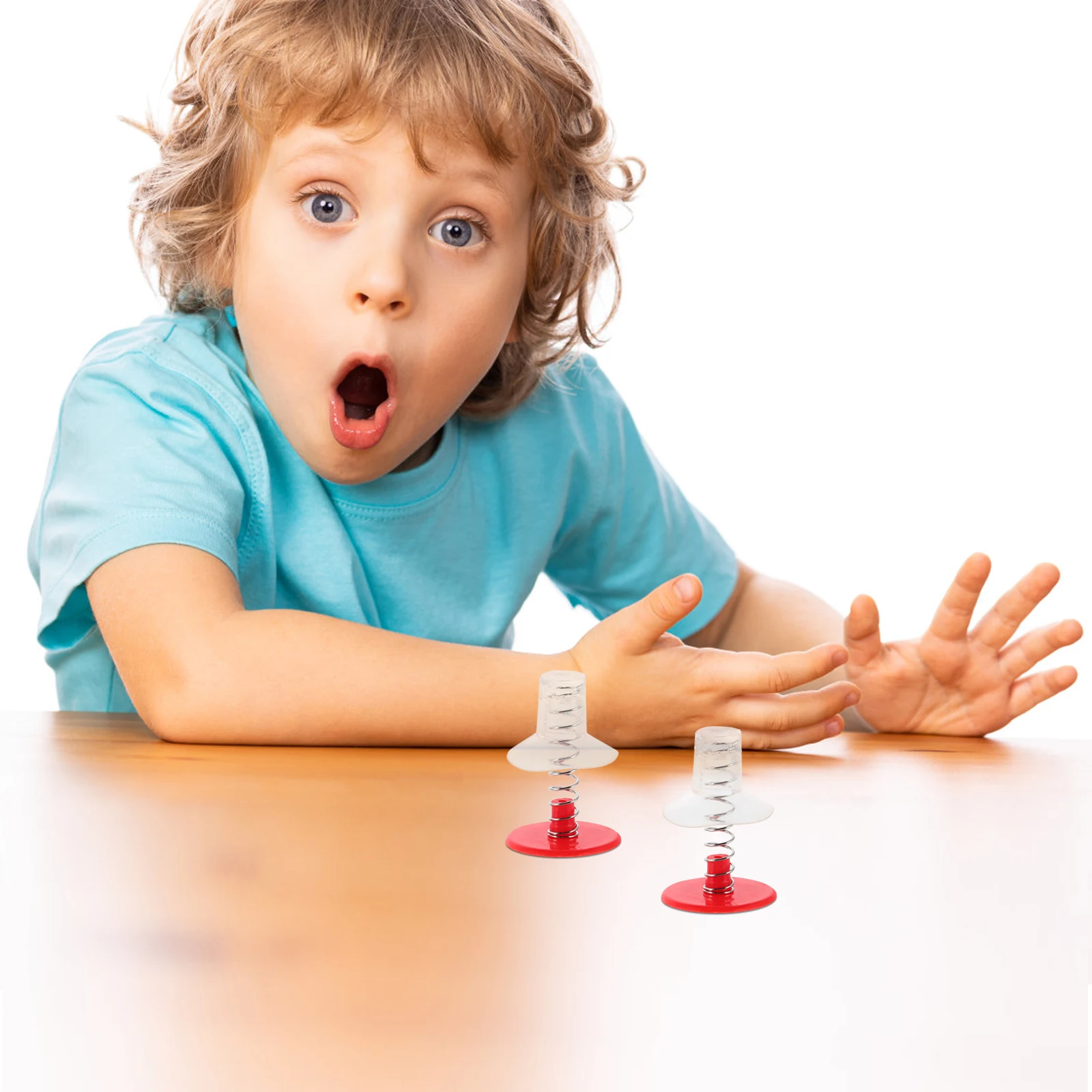 50 pezzi primavera ventosa giocattoli novità scrivania fisica metallo regalo per bambini bomboniere bambini bambino ragazza giocattoli primavera sensoriale agitarsi