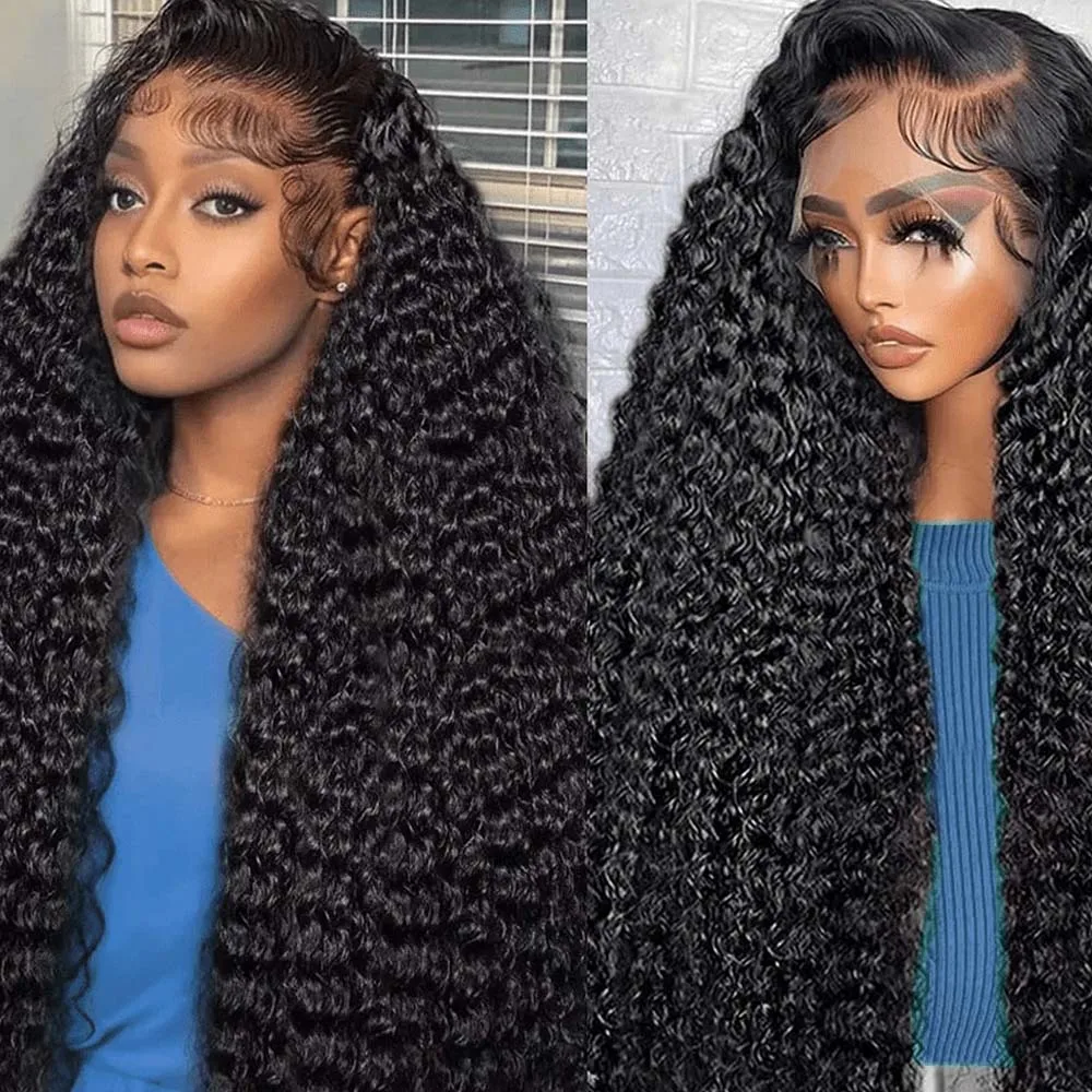 

13x4 Парики фронта шнурка с глубокими волнами Человеческие волосы 250% Плотность Глубокие волны Фронтальные парики Человеческие волосы HD Кружевные вьющиеся парики для чернокожих женщин