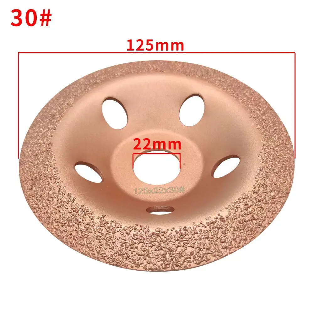 125mm Diameter 22mm Bore Brazed Diamond Cutting Grinding Disc Suitable for Polishing Wood Shaping Disc Stone, Tire and Rubber