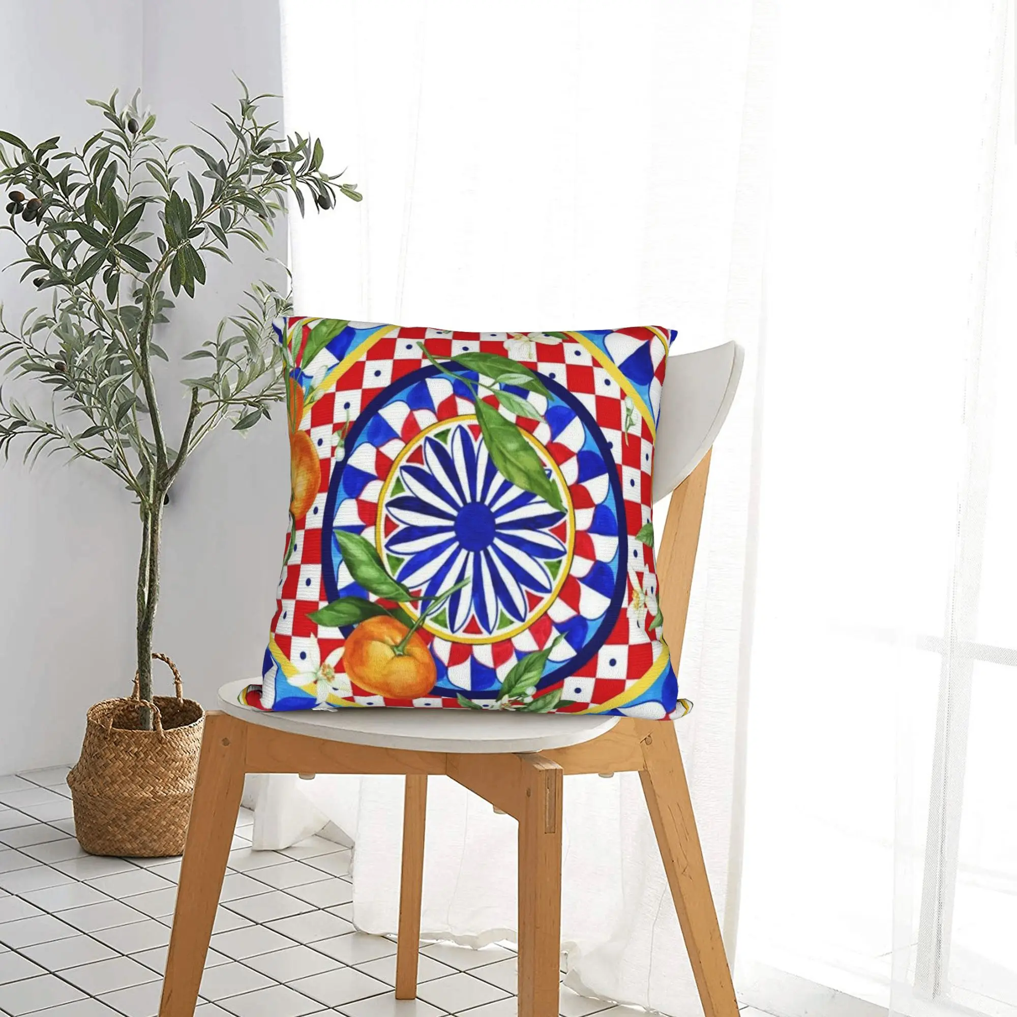 Pillow Case Italy Cute Print Sicilia Sicily Comfy  Pillow Cover For Living Room Sofa Morden Pillowcases