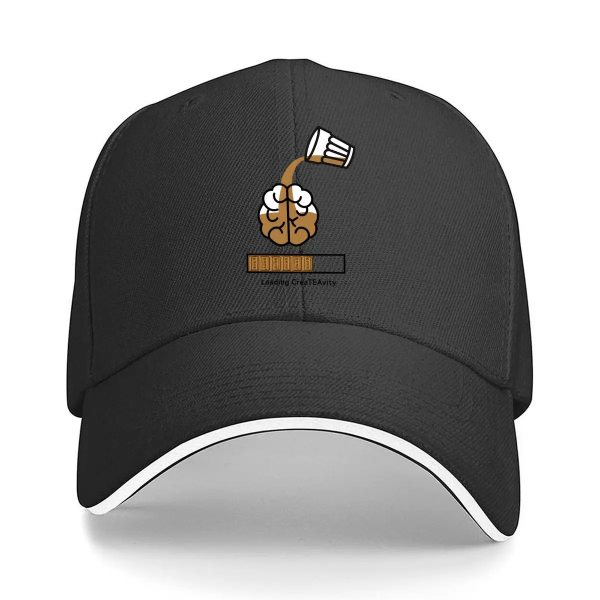 Loading Createavity Brain Tea Pouring Loading Bar Sandwich Baseball Cap Women Unisex Male