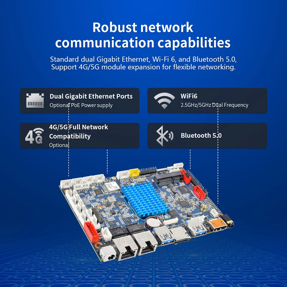 Liontron Industrial Motherboard Rockchip RK3576 PCIe Double gigabit Ethernet 32GB LPDDR4 Support Ubuntu22.04,Debian12, Andriod13