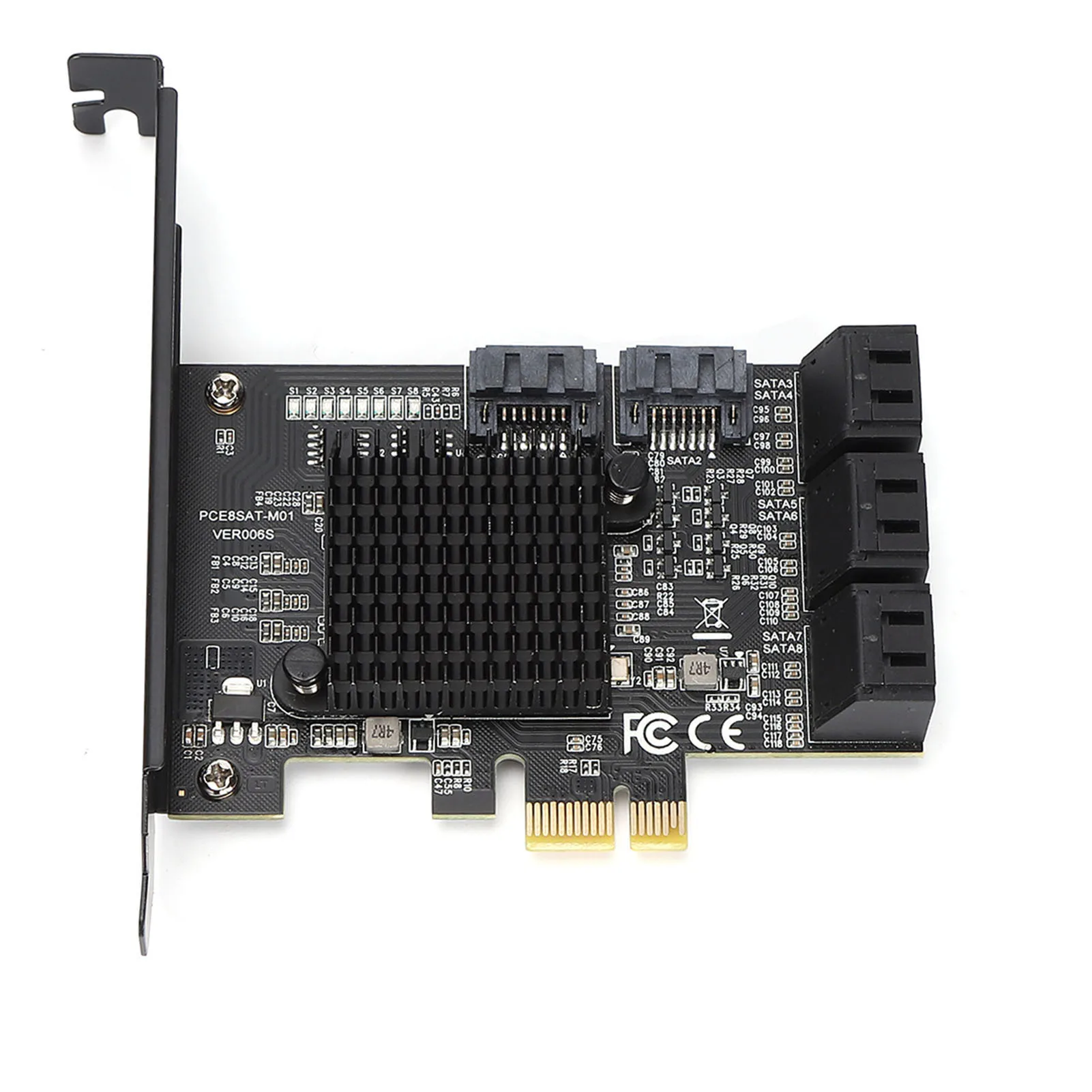 Profesjonalna karta PCI-E do adaptera SATA3.0, kontroler, karta rozszerzeń, 8-portowa karta rozszerzeń z interfejsem SATA3.0, wysoka prędkość.