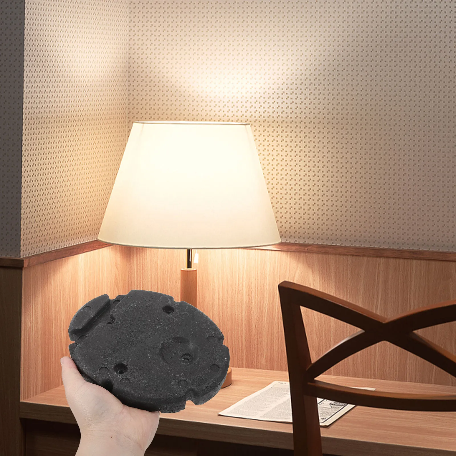 

Decorative Floor Light Weight Base Plastic Round Lamp Chassis Sturdy Desk Lamp Base Holder Modern Simple Design