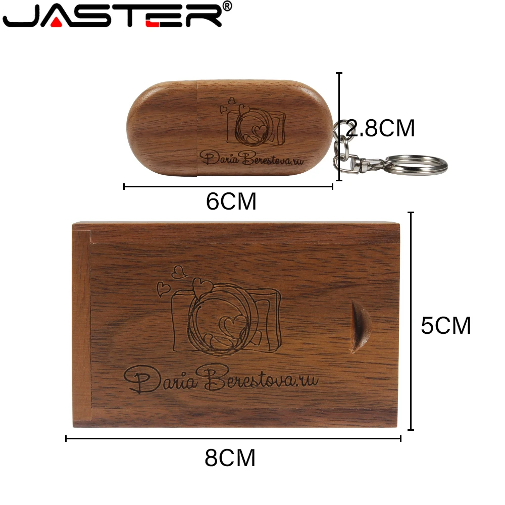 JASTER Wooden USB 2.0 Flash Drives Free Custom Logo Pen Drive  Memory Stick 128GB/64GB/32GB/16GB Wedding Gift U Disk for Laptop