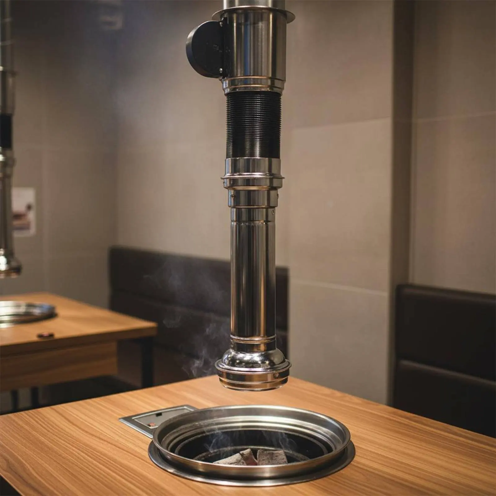 Korean BBQ Smoke Hood Adjustable Design Korean BBQ Cooking Surface Vent Telescopic Smoke Exhaust Pipe Strong Suction Telescopic