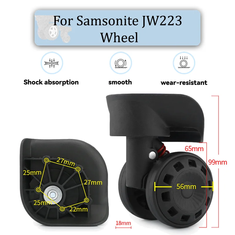 

For Samsonite JW223 Universal Wheel Replacement Suitcase Rotating Smooth Silent Shock Absorbing Wheel Accessories Wheels Casters