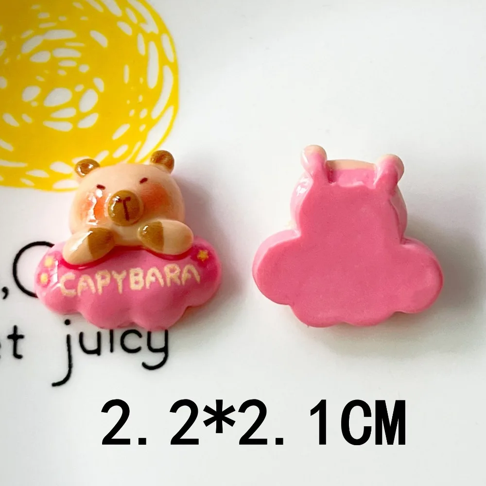 6 buah/set Capybara Charm DIY Resin aksesori kartun Capybara gadget Mini Capybara hadiah untuk aksesori klip rambut