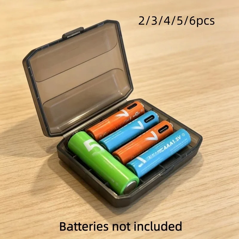 2/3/4/5/6Pcs Battery Storage Box, Fits AA/AAA, Lightproof Design, Thick Premium Material, Sturdy, Portable & Practical