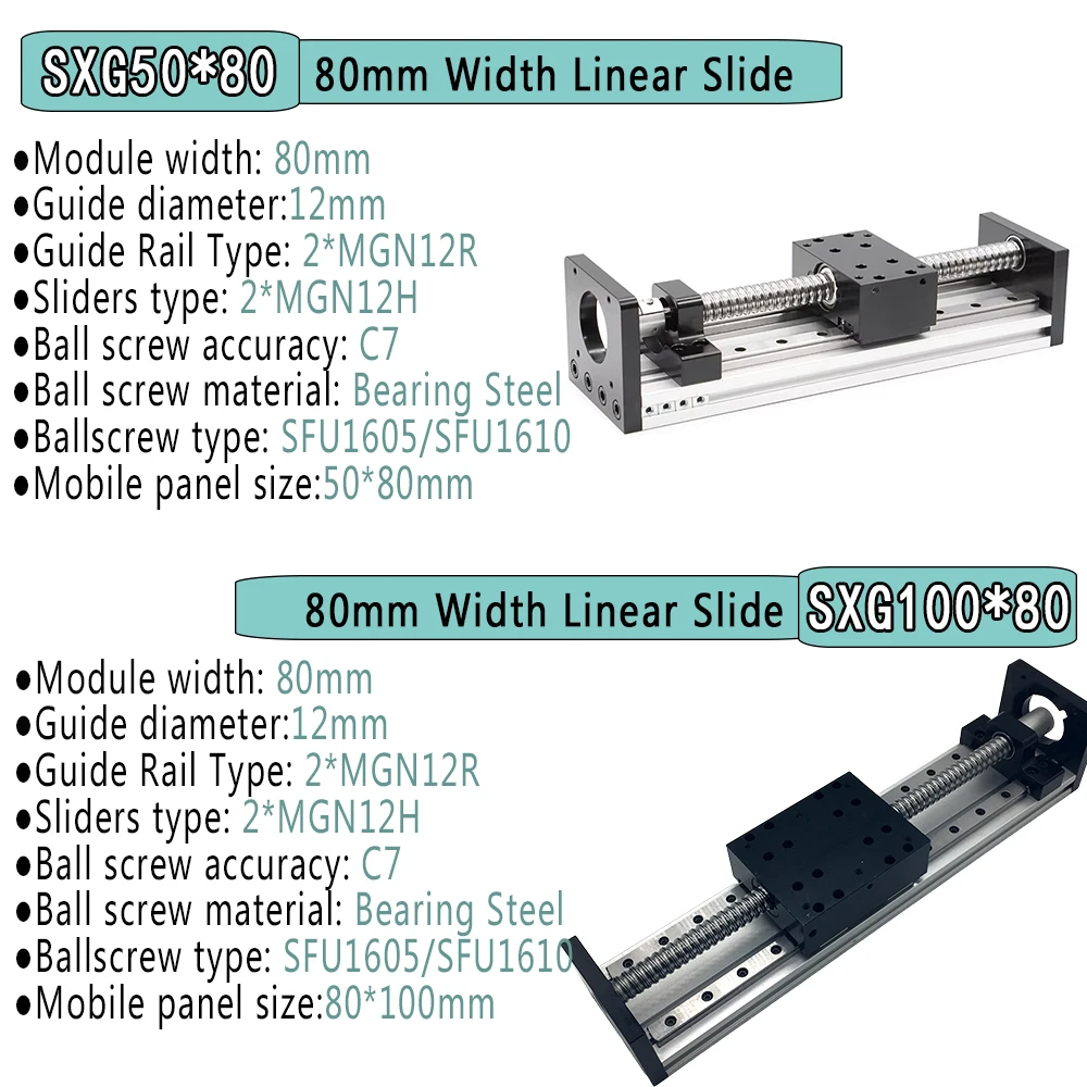 80-150mm Width CNC Linear Guide Table Double Rail Sliding Table XYZ Axis Ball Screw Linear Stage Mobile Table SFU SFU1605/1610