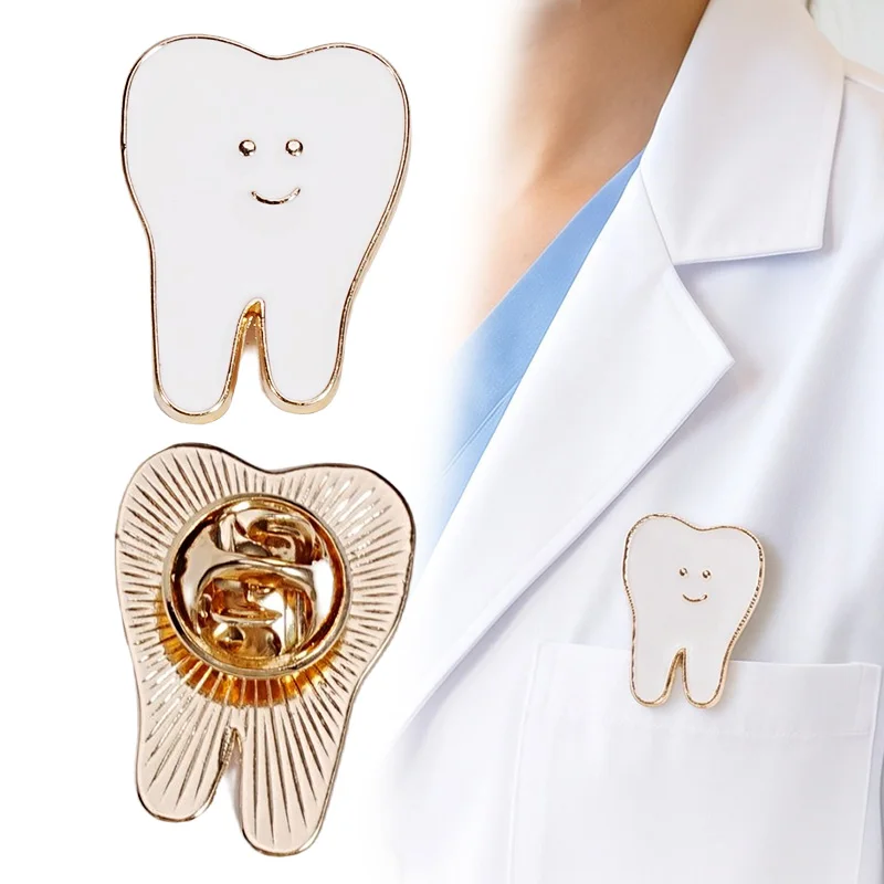 3pc Cartoon Teeth Brooch Protect Tooth Oral Health Enamel Pins Cute Dentist Badge Jewelry Bag Lapel Metal Pin Jewelry Kids Gifts