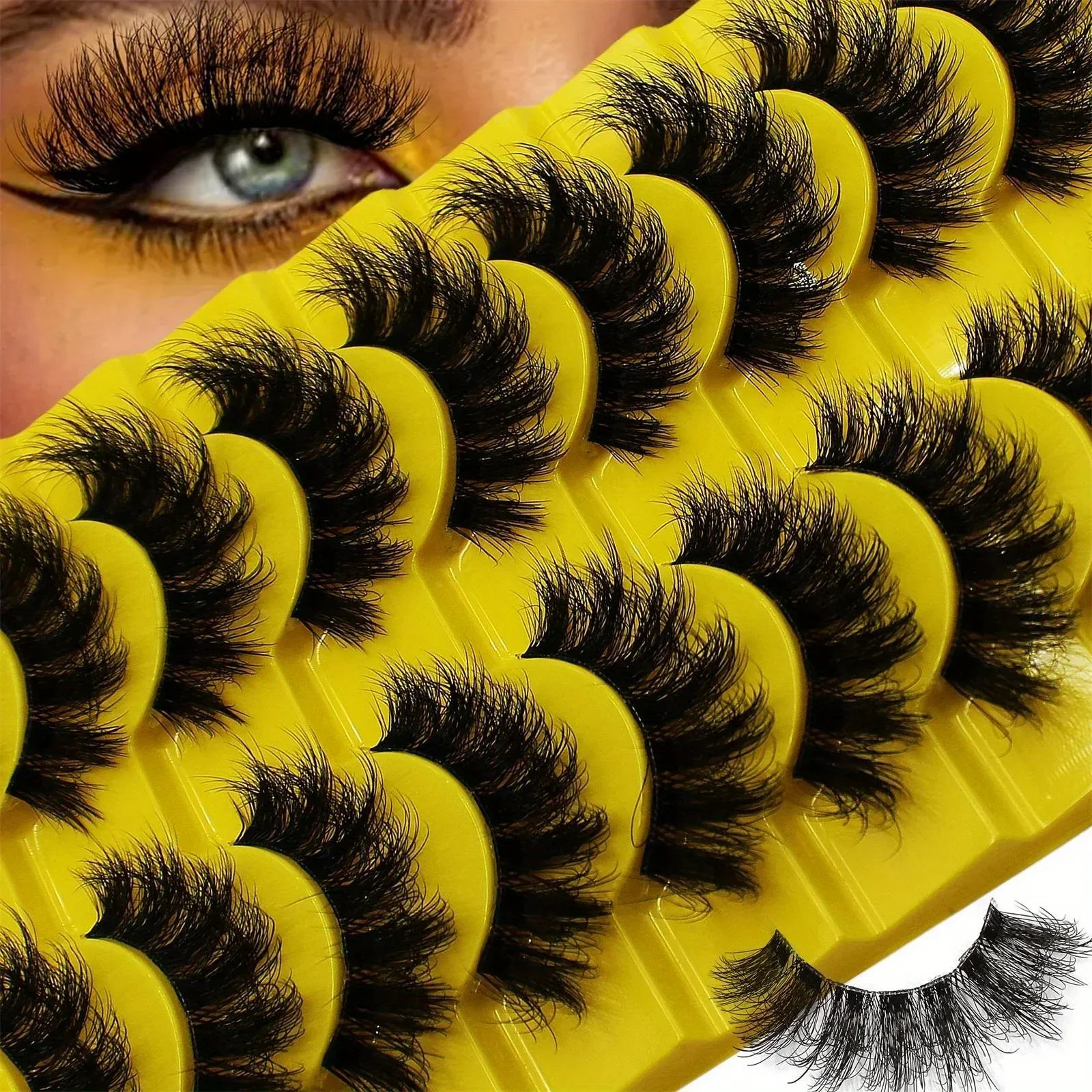 30 Pairs 3-Pack 3D Fluffy False Eyelashes for Dramatic Fake Eyelashes Messy False Eyelashes Fluffy Thick Lashes