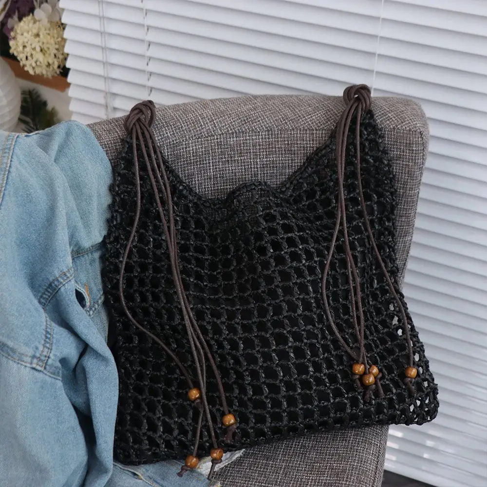 

Модная большая вместительная соломенная сумка из лафита, модная тканая сумка ручной работы, простая сумка для подмышек, летняя пляжная сумка для женщин