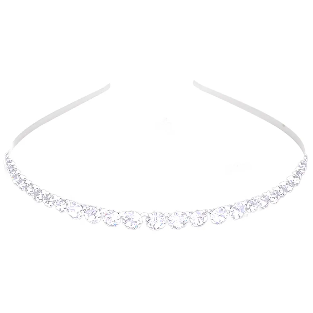 Rhinestone Crown Alloy Shiny Bridal Tiara Elegant Wedding Headwear Party Engagement Hair Accessory Women Tiara