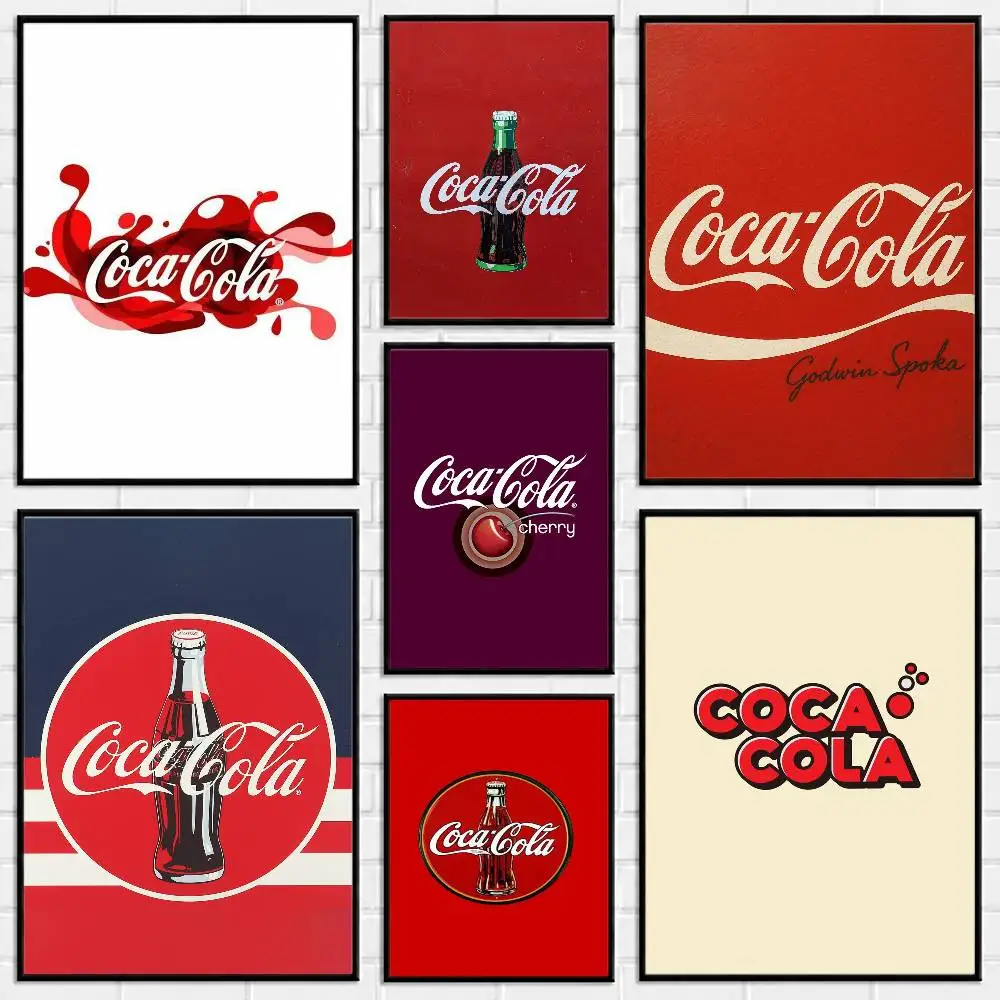 C-Coca C-cola V-Vintage Logo Poster Versatile HD Waterproof Wall Art Self-Adhesive Decor for Any Space Ideal Gift