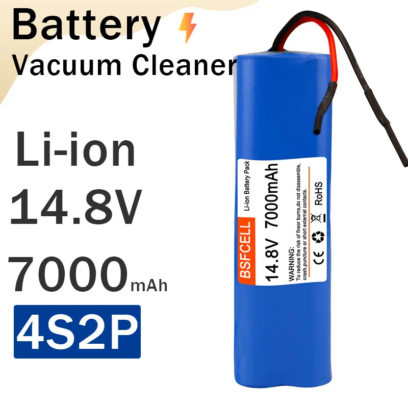 4S2P 14.8V Vacuum Cleaner Battery Replacement 7000mAh Li-ion Battery For Xiaomi Mi Robot Vacuum-Mop,Proscenic U6,Philips FC8972