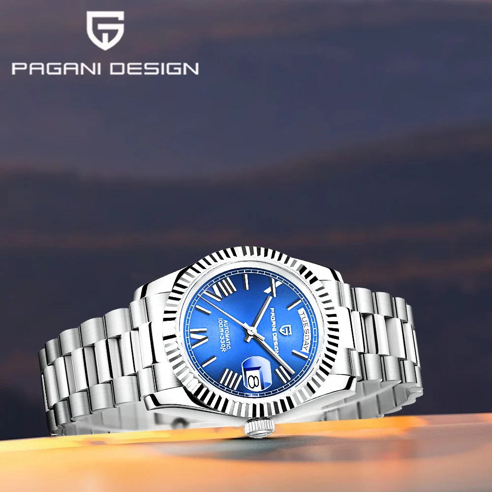 

Pagani design2025 latest DD36 dark blue mechanical men's watch 36mm double calendar watch men's luxury Sapphire waterproof watch