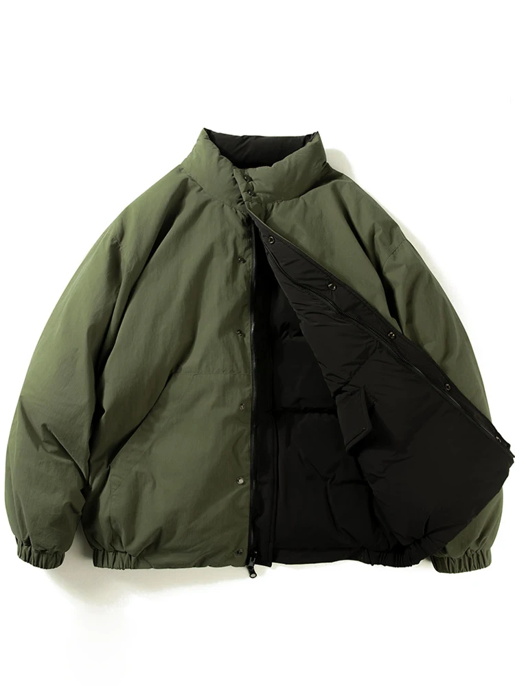 

Men's ort down Jaet Winter Warm Stand Collar Double-Sided Wear Casual Loose 90% White Du down Puffy Coat Trendy