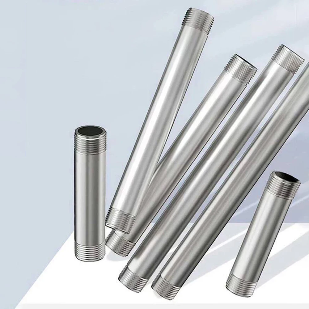 

1 шт. удлинительная трубка из нержавеющей стали с двойной наружной резьбой 1/2 дюйма для садового полива и бытового душа, длина 3 см ~ 100 см