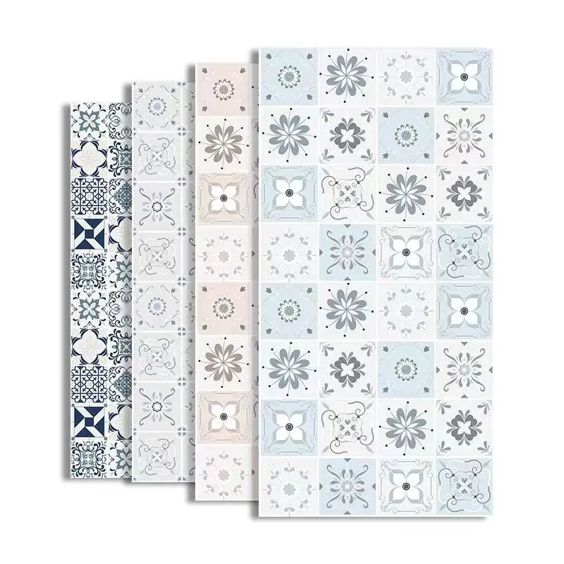 Self Adhesive Waterproof Thicken Tile Floor Sticker Bathroom Floor Non Slip Sticker Kitchen Toilet Living Room Decor PVC Sticker