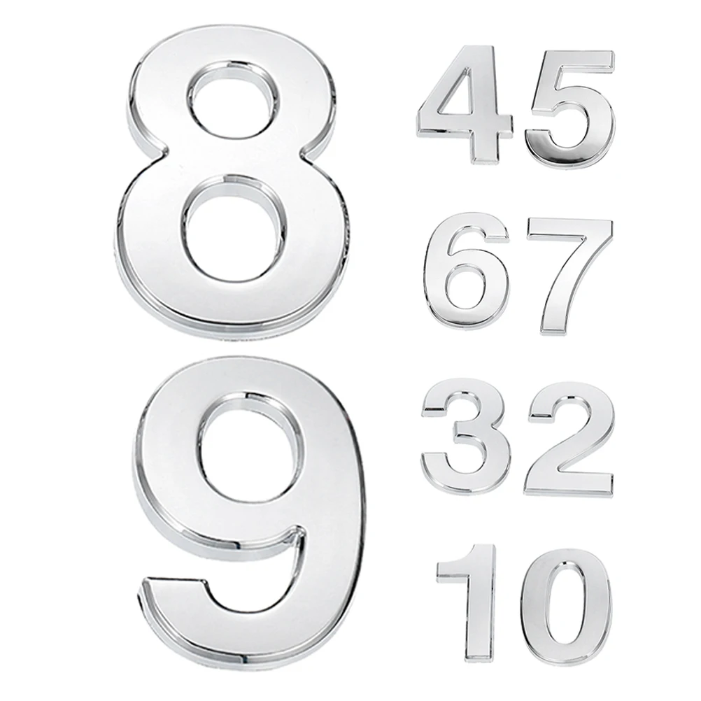 

10pcs Stainless Steel Selfadhesive Doorplate Numbers for House Apartment Durable HD Printing Weather Resistant Mailbox Stickers