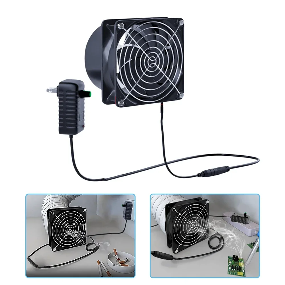 1pcs Exhaust Fan 6100RPM 120mm DC12V Dual Ball Bearings Air Exhaust Fume Fan Home Smoke Extractor Fan Accessories 120x120x40mm