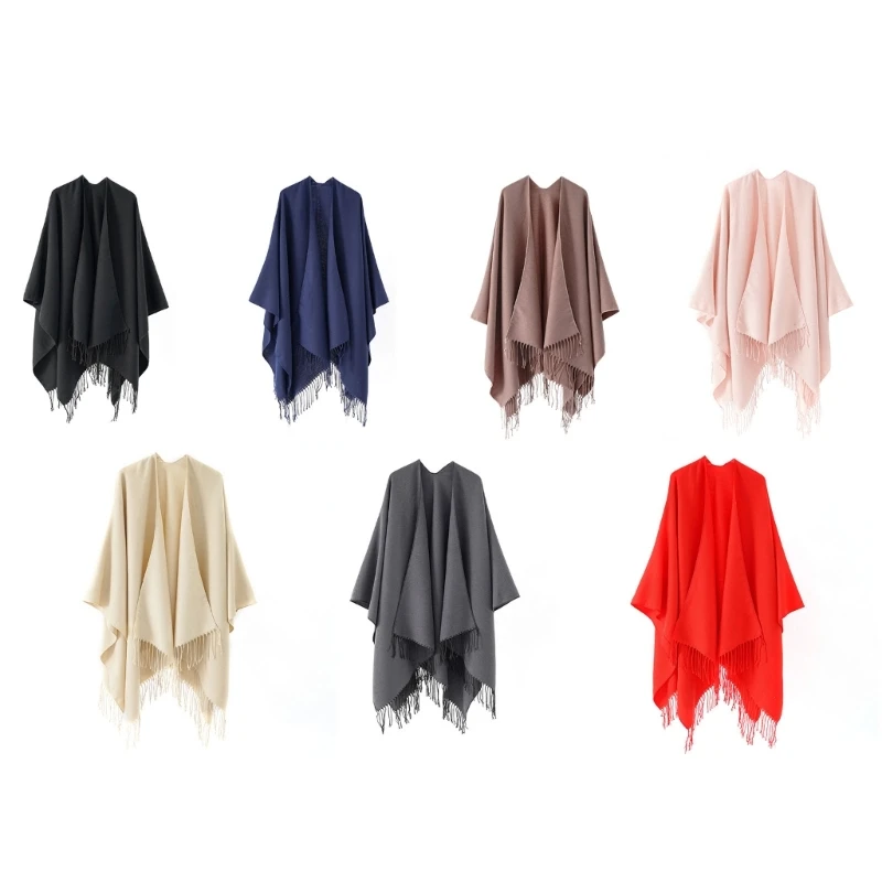 

Women Cashmere Shawl Lady Spring Autumn Vintage Cardigan Winter Shawls with Tassels Soft Large Blanket Cashmere Scarves