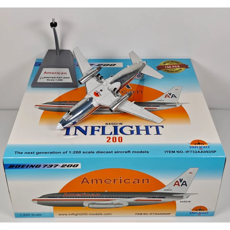 

Inflight Diecast 1/200 Scale American Airlines B737-200 N4501W Alloy Aircraft Model Collectible Decorative Ornament Toy
