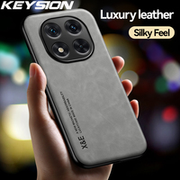 KEYSION Luxury Retro PU Leather Case for Redmi Note 14 Pro+ 5G 14 5G Silicone+PC Shockproof Phone Cover for Xiaomi POCO X7