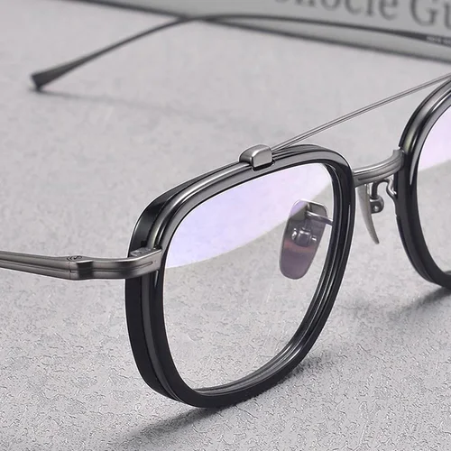 Imagen 2 del producto Gafas de lectura cuadradas Vintage para hombre y mujer, anteojos de piloto Retro, montura óptica antiluz azul, gafas graduadas