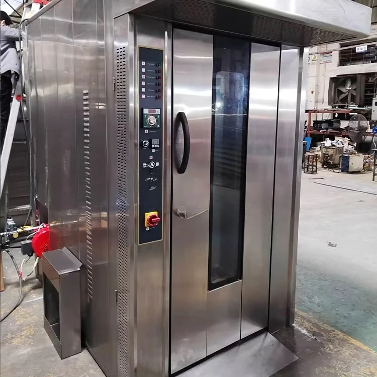 Horno rotativo comercial de 32 bandejas, equipo para hornear pan, panadería, horno giratorio de aire caliente con 32 bandejas