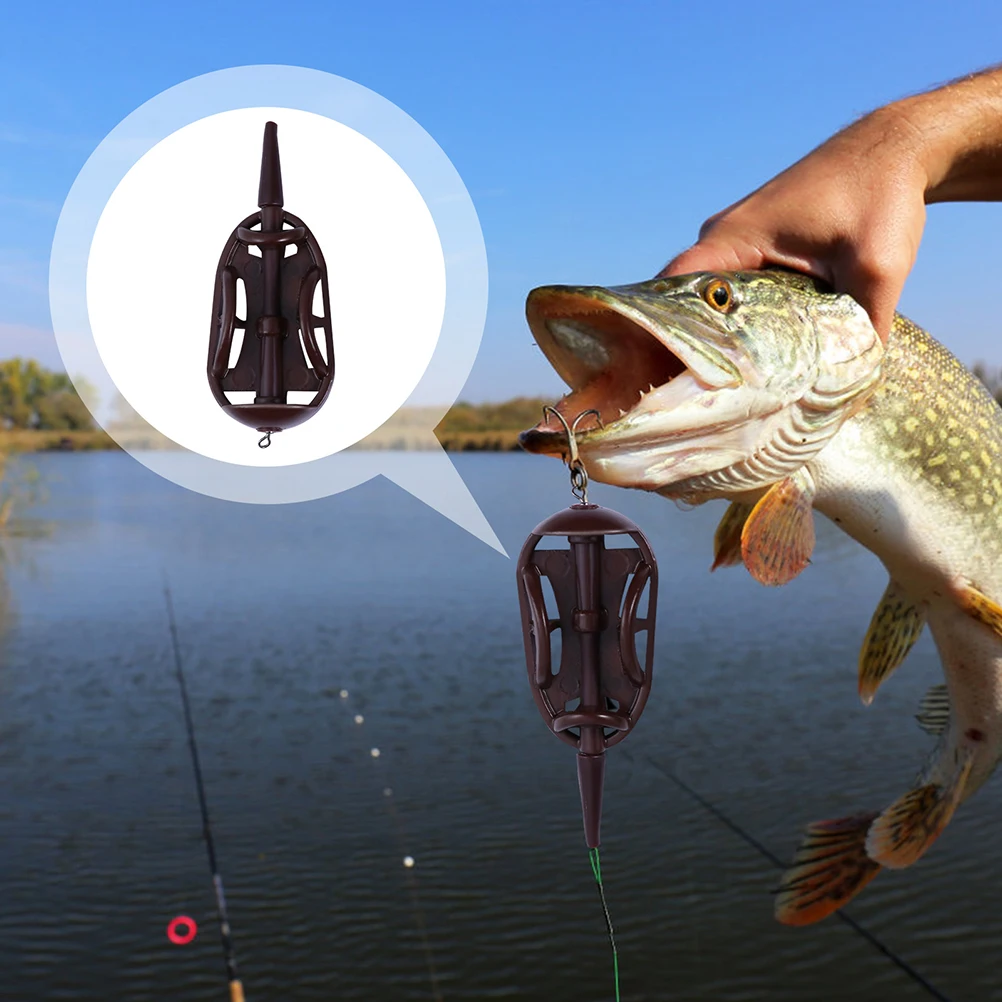 

4pcs Fishing Bait Accessories Hollow Basket Cage for Carp Lure Feeder Zinc Alloy Durable Tool Front Hole Fishing Trap