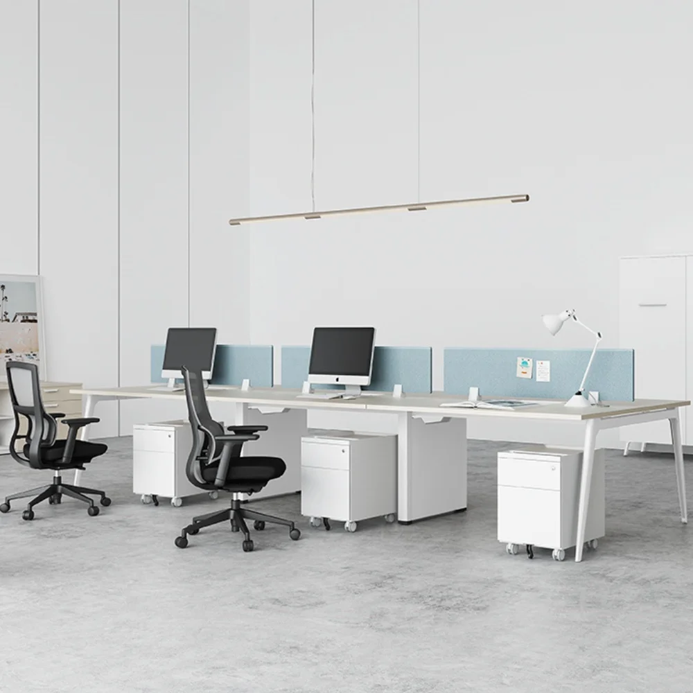 

6-местная рабочая станция, прямоугольный стол для выдвижной открытой офисной рабочей станции, рабочий стол для персонала