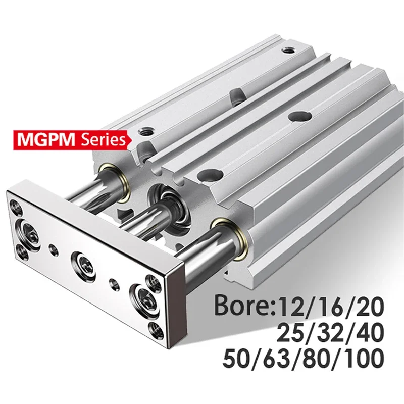 

MGPM SMC size Compact Guide Cylinder BORE 12 16 20 25 32 40 50 63 Stroke 10 20 25 30 40 50 75 100 125 150 200 250 300