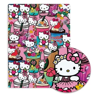 Olá Kitty Cartoon Tecido De Algodão, Tecido Patchwork, Home Textile, Costura Vestido De Boneca, Cortina, Poliéster, 140x50cm 12 principais vendas tecido estampa gato - №12