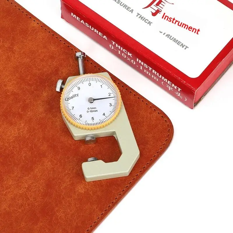 【CCA】Leather Thickness Gauge Measuring Tools 0-10mm/0.1mm Dial Paper Meter Tester For Hollow Pipe Or Circular Tube Caliper