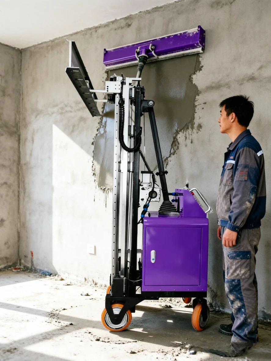 Cement Sand Mortar Wall Plaster Robot Vertical Lifting Motor Single Phase Rural Self-built House Interior Smoothing Machinery