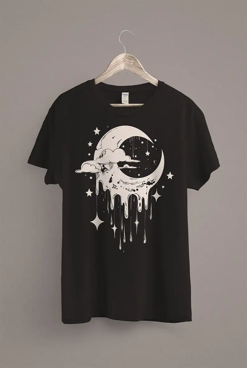 

Melting Moon TShirt Whimsigoth Shirt Dark Academia Aesthetic Romantic Pastel Goth Clothing Grunge Fairycore