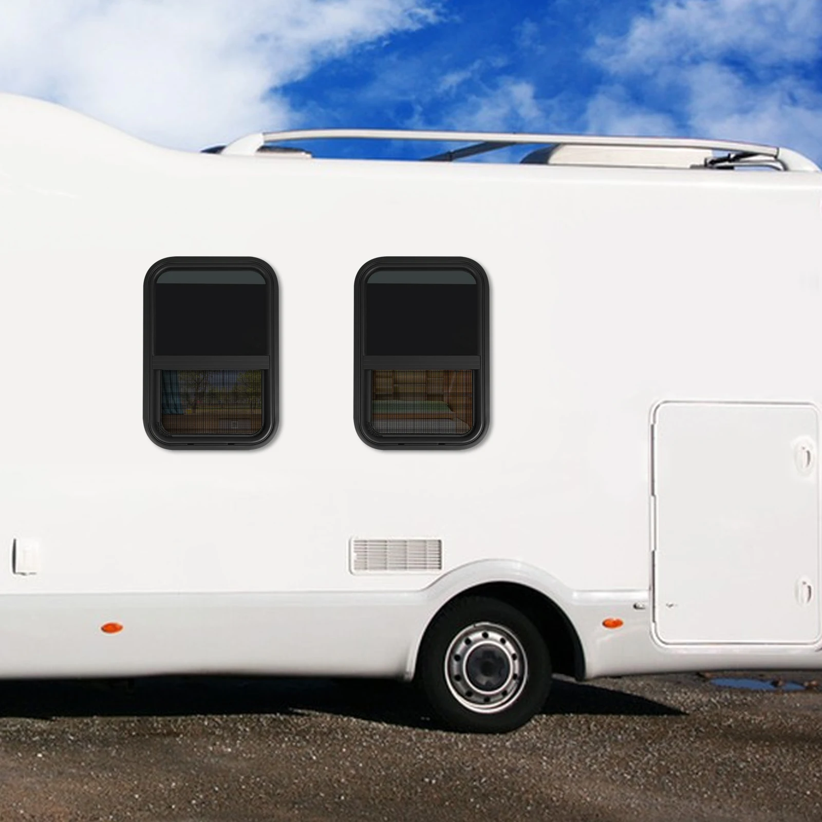 15x22 بوصة عمودي RV نافذة سبائك الألومنيوم الزجاج المقسى مع مشبك شاشة الحشرات على تركيب لشاحنة التخييم #2