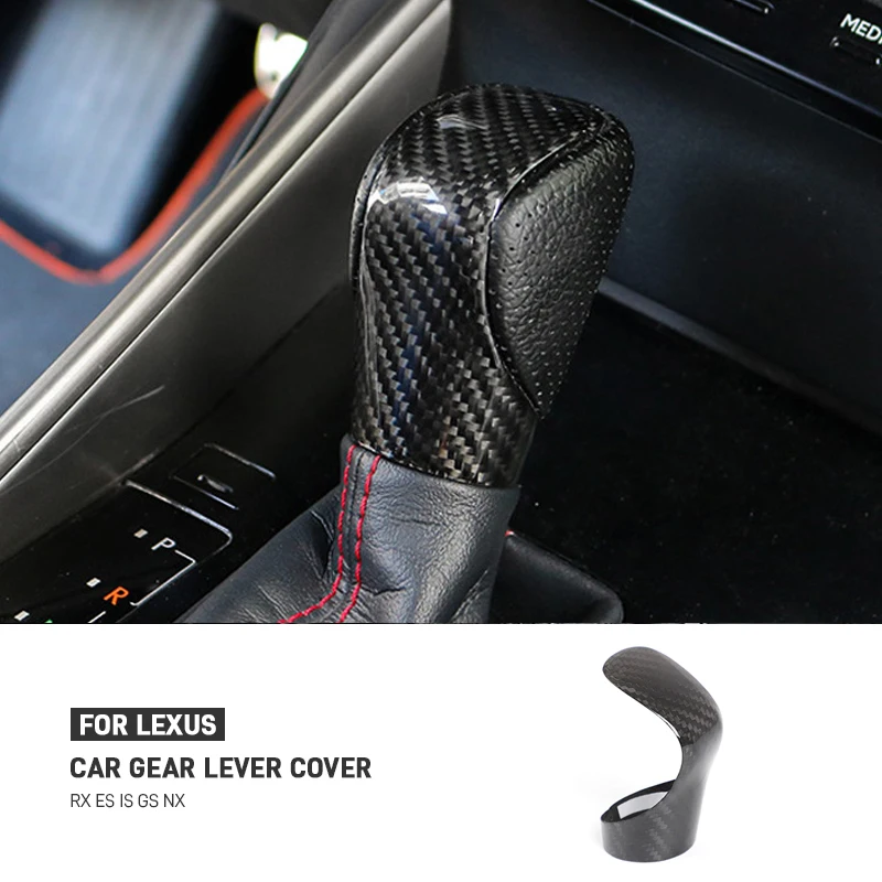 

Real Carbon Fiber Car Center Console Gear Shift Head Cover Trim Protector Sticker For Lexus ES NX RX LS RG 2012-2021 Accessories