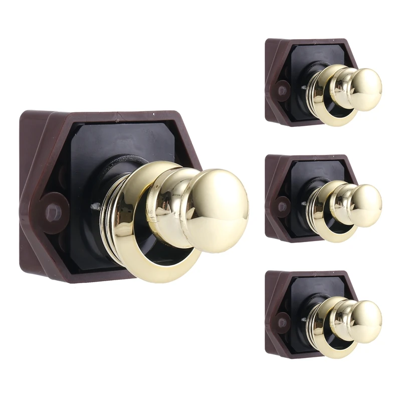 4 PCS Camper Push Lock 20Mm RV Boat Motor Home Cabinet Drawer Latch Button Lock, Suitable For Furniture Hardware