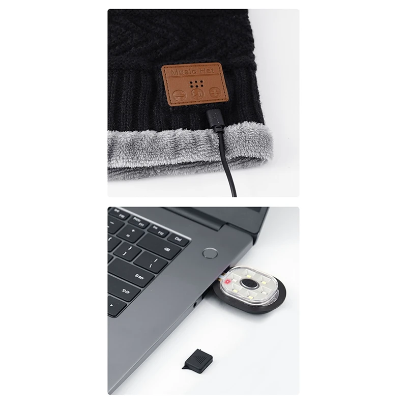 Headset Hat With Scarf Wireless Bluetooth Headphones Outdoor Sports Warm Music LED Light Stereo Earphones, Fine Workmanship