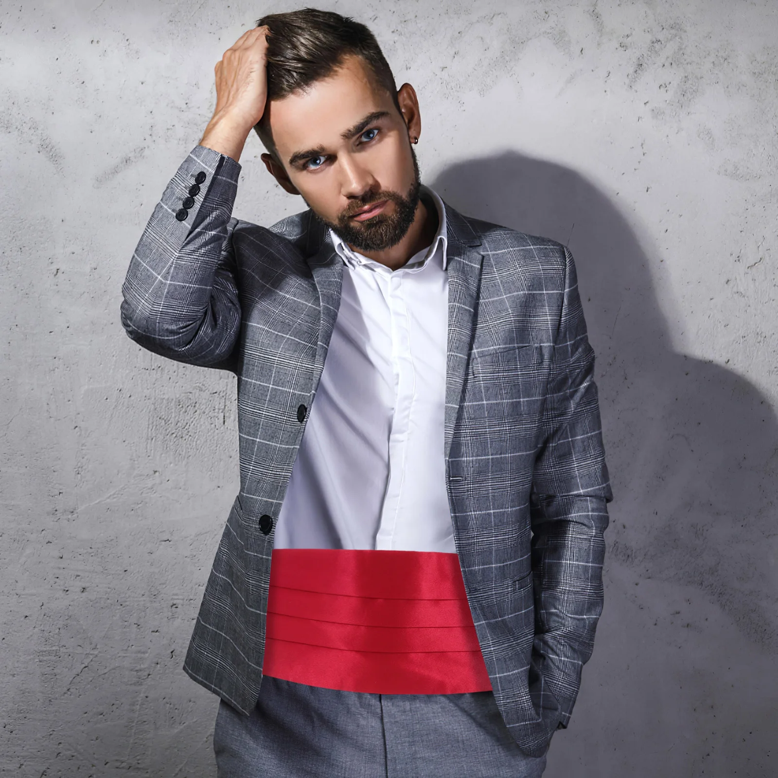 حزام خصر قابل للتعديل من الساتان ملحقات سهرة حمراء للرجال لحفلات الزفاف ملابس رسمية أنيقة وحزام تلبيس أنيق