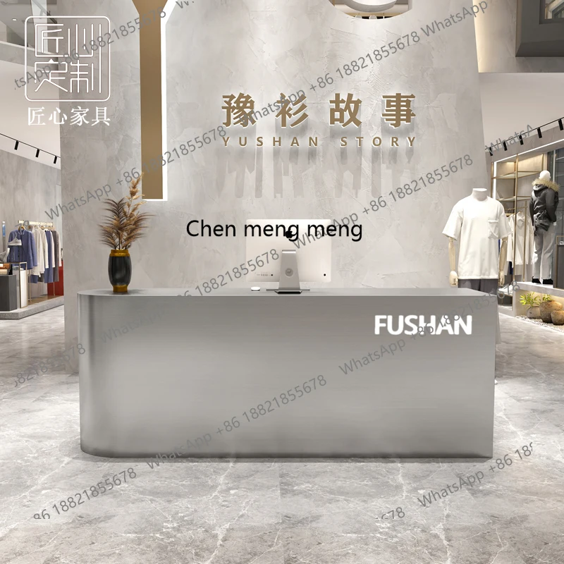 Prosta kasa ze stali nierdzewnej Nowoczesny sklep odzieżowy Mała lada Restauracja Recepcja