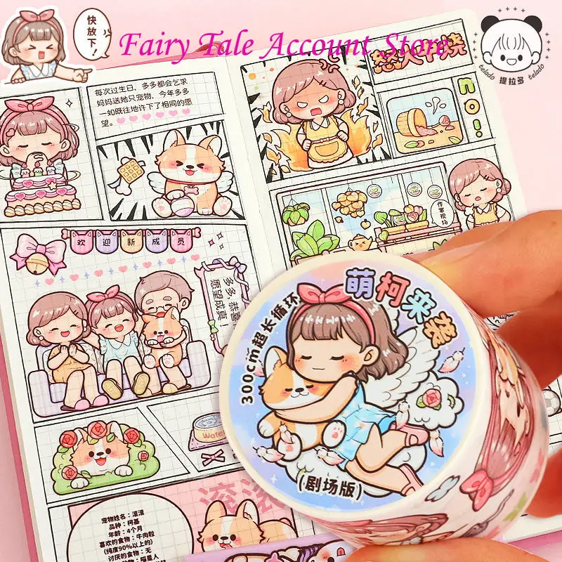 

Telado Handheld Account Tape Cute Ke Arrives Romantic Afternoon Rabbit Full Roll Cute Handheld Account Sticker