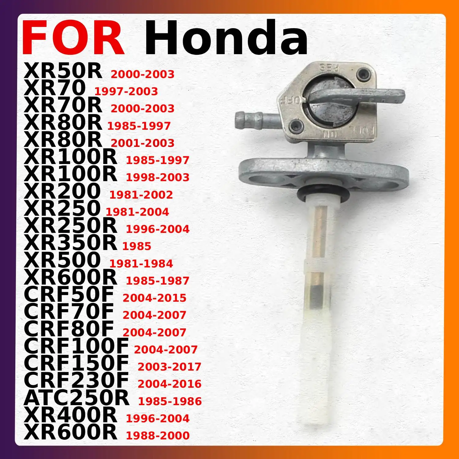 Motorcycle Gas Fuel Petcock Tap Valve Switch Pump Fits for Honda XR50R XR70 XR70R XR80R XR100R XR200 XR250R XR500 CRF50F CRF80F