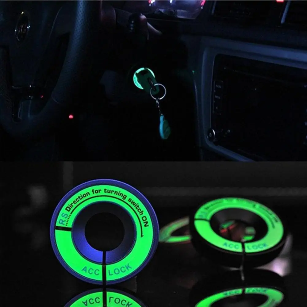 3D Gel Glow Key Sticker Luminous Ignition Switch Cover Circle Light Decoration Universal Auto Key Fluorescent Circle