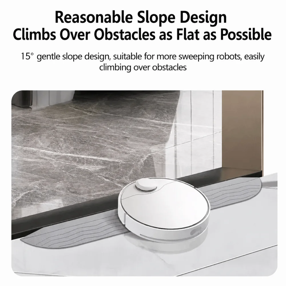 TPE Robot Vacuum Ramp Anti Slip Low Height Sweeping Robot Slope Climbing Strip Easy Install Universal Fit Triangle Shape Ramp