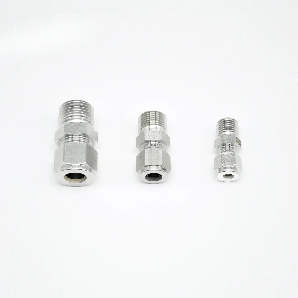 

10mm Tube x 1/4 NPT Thread Male Connector Ferrules Male Connector Stainless Steel 316 Ferrule Straight Tube Connector tools