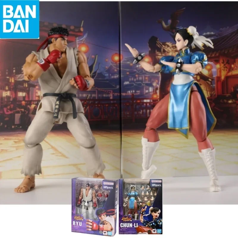 

Bandai in Stock Original S.H.Figuarts Street Fighter Anime Model Ryu Chun Li Outfit 2 Action Figure Toys for Boys Kids Gift